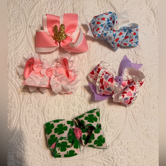 Other - Seasonal Hairbow Bundle with Alligator Clips